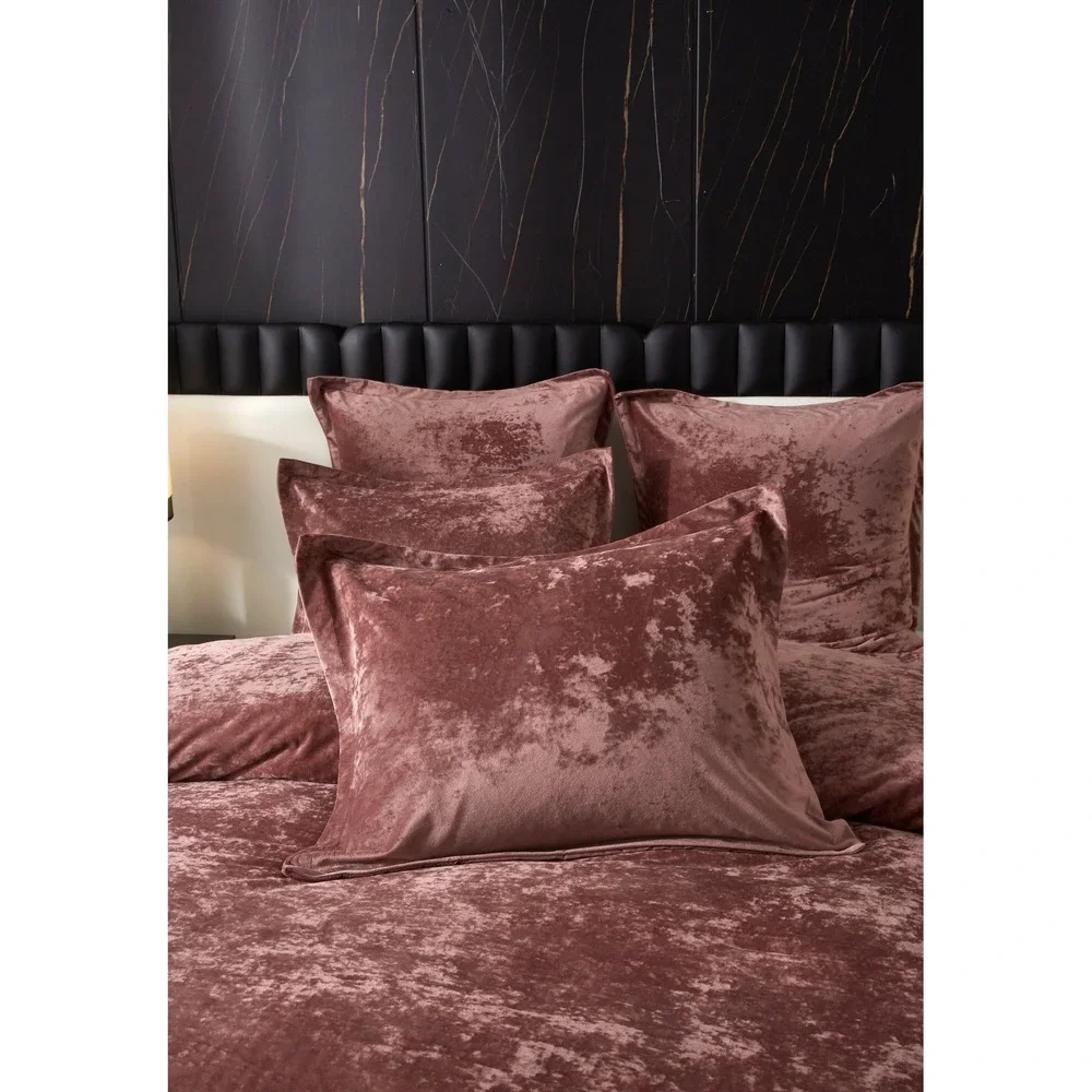 Zera Pink 100% Velvet 5 piece‎ Comforter Set King